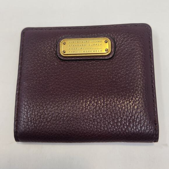 Marc By Marc Jacobs Handbags - Marc by Marc Jacobs Classic Q Bifold Wallet Single Snap Closure Maroon Leather